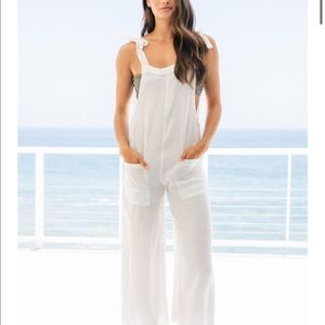 9seed latigo white linen overalls